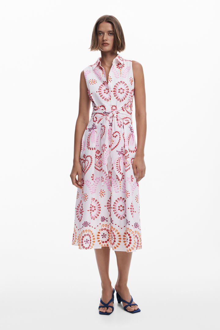 Printed midi dress with bow