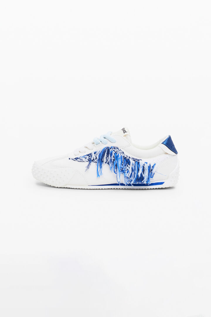 Frayed fabric sneakers