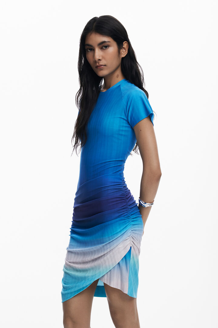 Short dress with draped skirt | Desigual