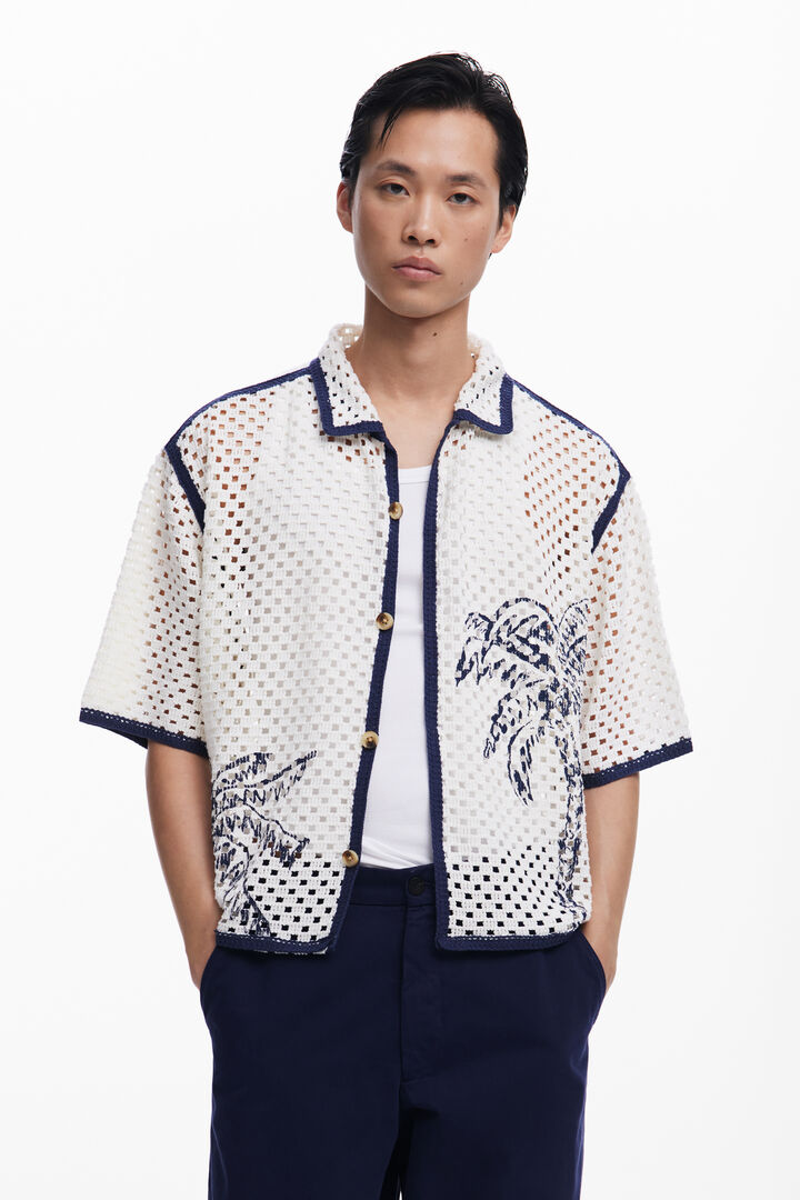 Palm tree lace shirt